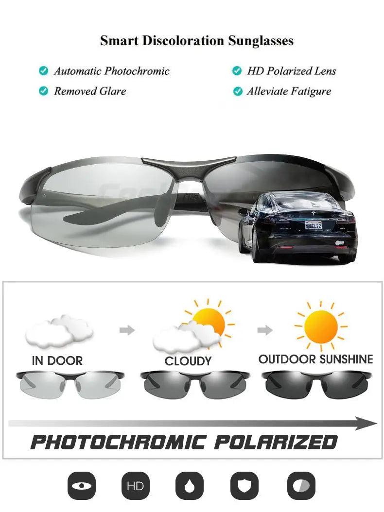 Cat Shop Boys - Aluminum HD Polarized Photochromic Sunglasses Men Driving Sun Glasses Male Outdoor Sport Eyewear Anti - UV oculos de sol masculino