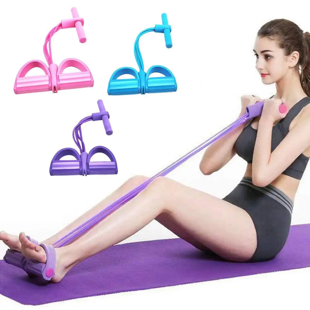 Resistance Band Tension Rope With Handle Portable Slimming Training Elastic Yoga Pedal Puller Resistance Band Fitness Equipment