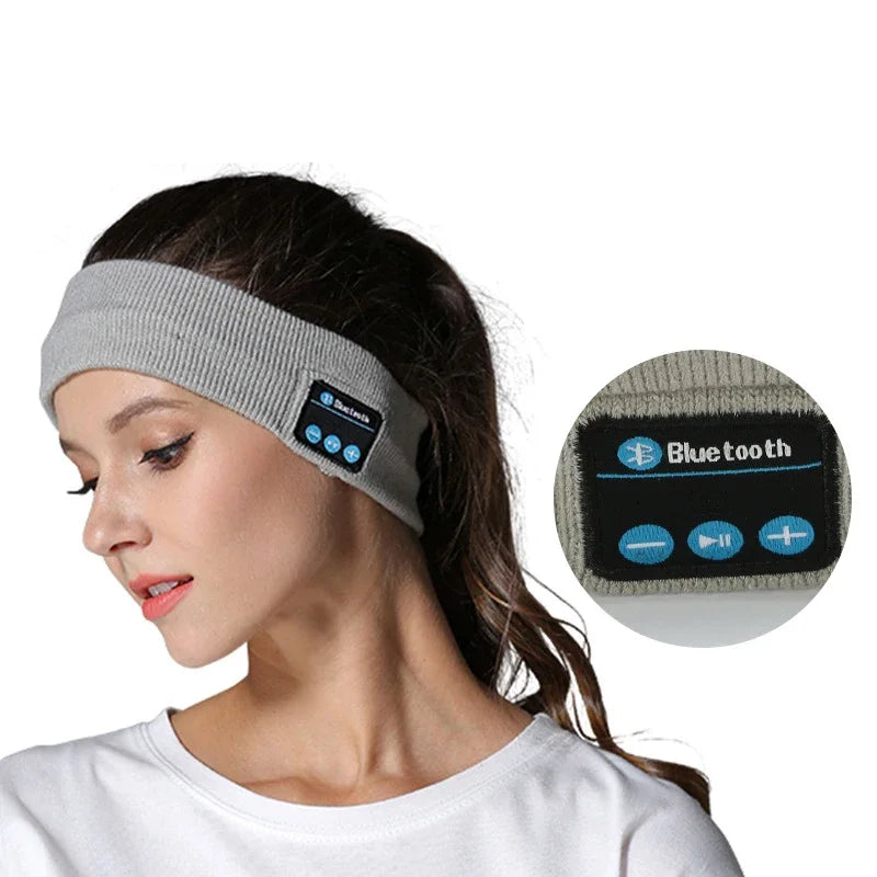 Men's and Women's Wireless Bluetooth Headset Nightcap Sports Headset with Speaker Training Jogging Yoga Headband Hairband