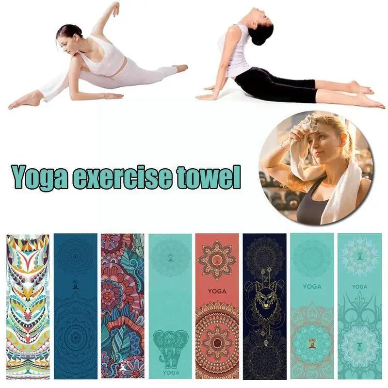 Quick Drying Yoga Towels Portable Fitness Yoga Sports Mat Soft Antislip Outdoor Indoor Sport Mat Pattern Print Towel Pilate A3Q5