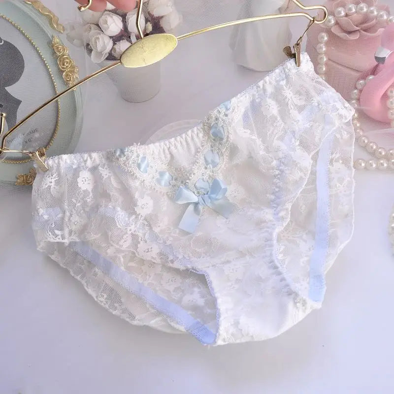 Cat Shop Boys - Cotton Ruffle Cute Lovely Sweety Girl Panties Bow Japanese Princess Style High Elasticity Breathable Sexy Women Underwear Breifs