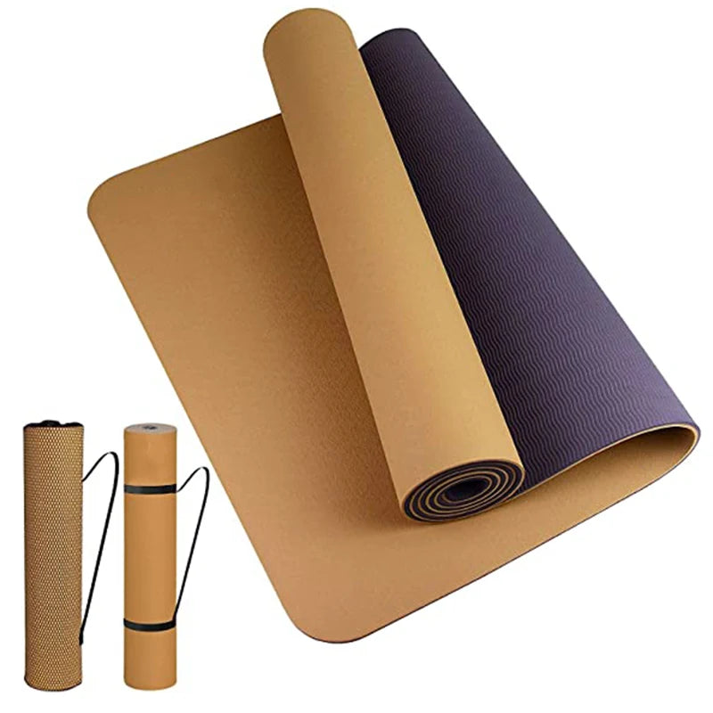 Thick two-color, non-slippery TPE yoga mat, high quality movement for fitness fitness in the home of the tasteless Pad180 * 57cm