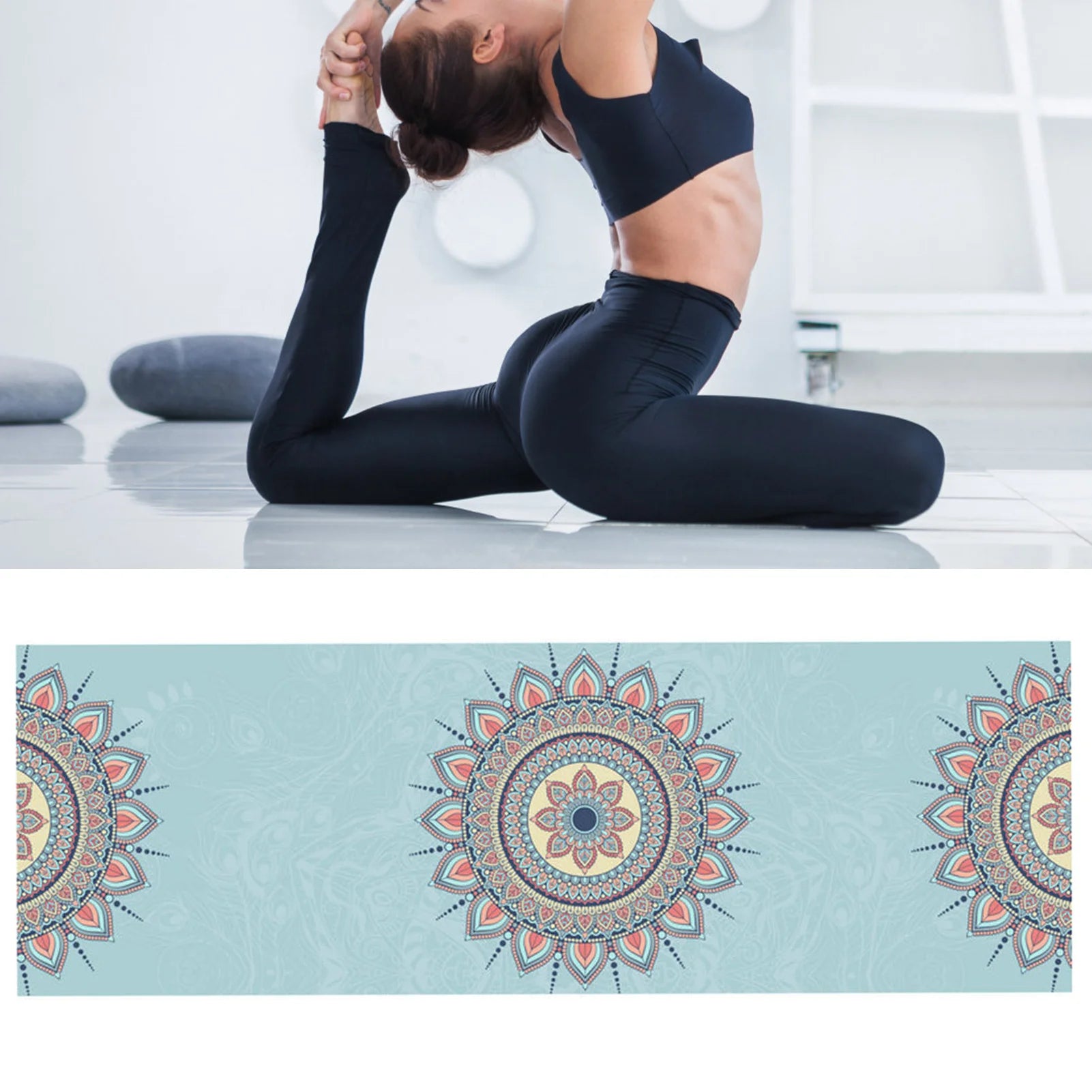 Double-faced Velvet Workout Yoga Mat Comfortable Soft Portable Yoga Towel for Tiles Cement and Even Grass