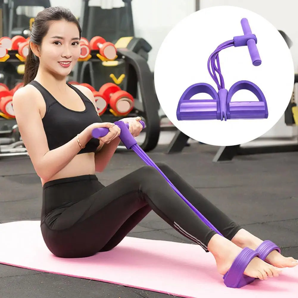 Resistance Band Tension Rope With Handle Portable Slimming Training Elastic Yoga Pedal Puller Resistance Band Fitness Equipment