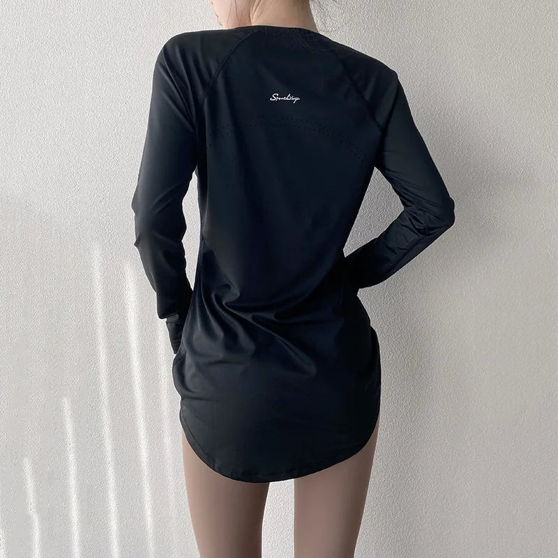 Long Sleeve Yoga Clothes Women 2024 Sportswear Woman Gym Running Blouses Shirts Sports Tops Fitness T-shirt Gym Clothing Workout