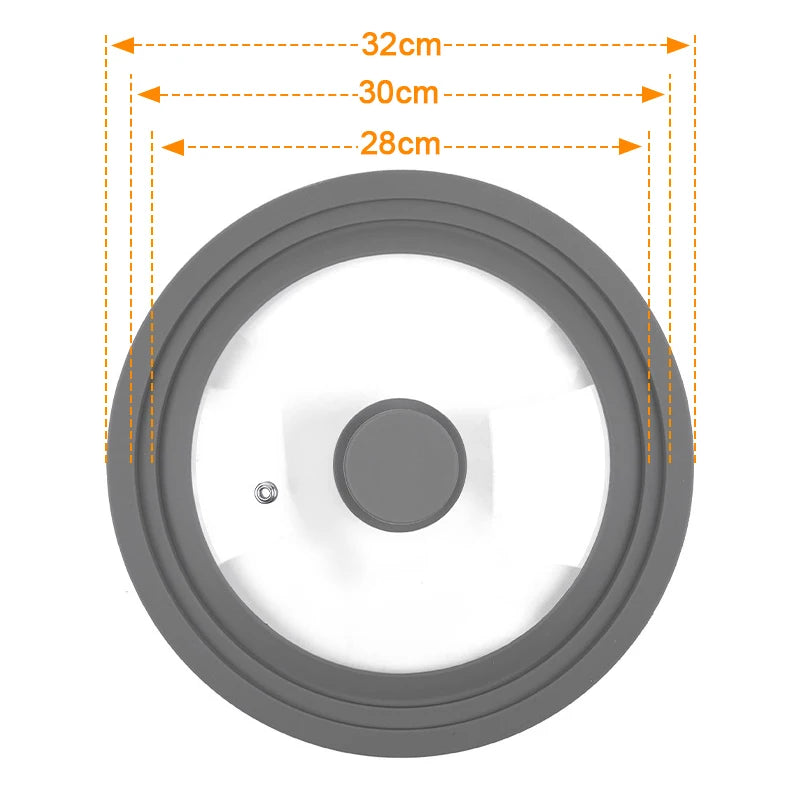 Universal Lid For Pots Pans And Skillets Tempered Glass With Heat Resistant Silicone Rim Easy Cleaning and Safe Cooking