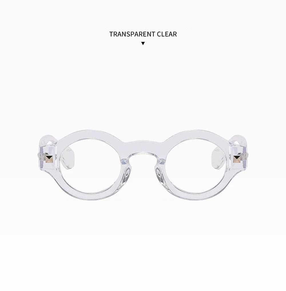 Cat Shop Boys - Vintage Rivet Small Round Sunglasses Women Men Metal Hinge Glasses Frame Grey Transparent Shades Outdoor Eyewear Lentes Очки