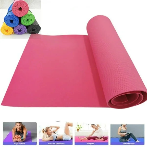 4MM Thick 173cmX61cm Yoga Mats Non-slip Exercise Mat Fitness Tasteless Pilates Workout Gym Mats with Bandage Sports Fitness