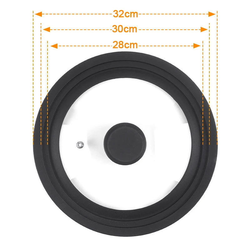 Universal Lid For Pots Pans And Skillets Tempered Glass With Heat Resistant Silicone Rim Easy Cleaning and Safe Cooking