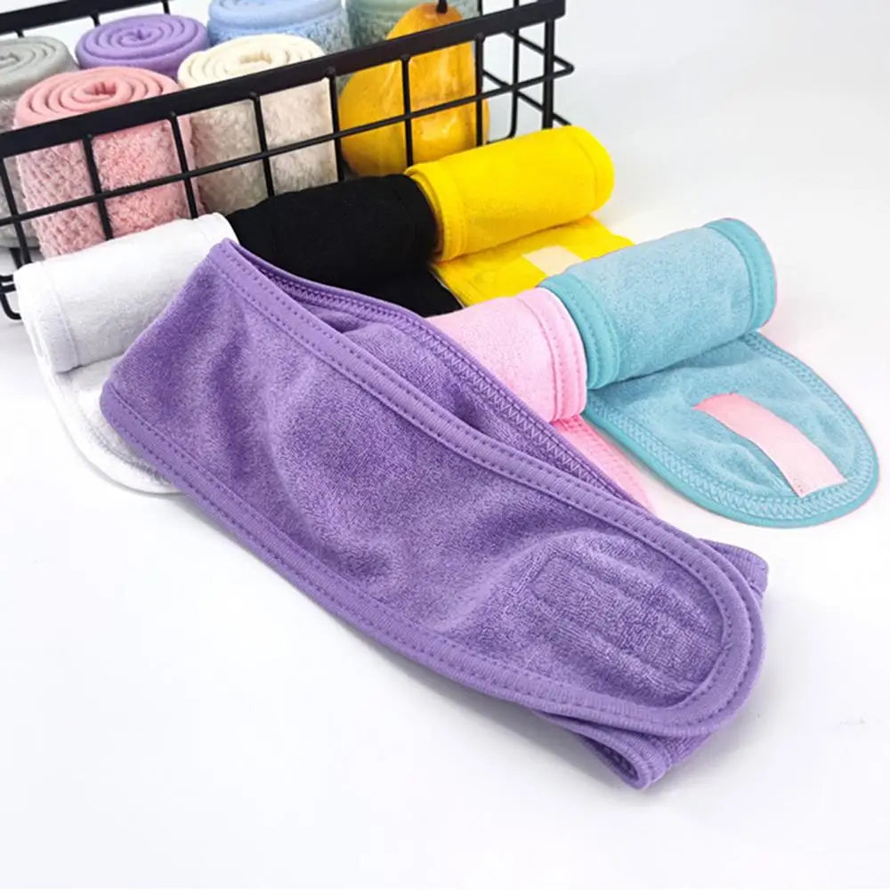 Cotton Plush Yoga Hair Bands Adjustable SPA Bath Shower Wide Hairband Makeup Wash Face Cosmetic Headband Face Washing Hairband