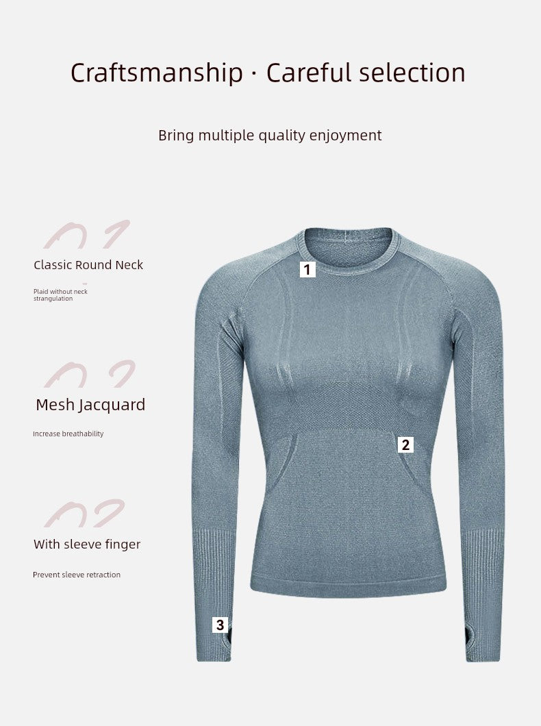 Mitaogirl Seamless Long Sleeves Women's Stretch Sports T-shirt