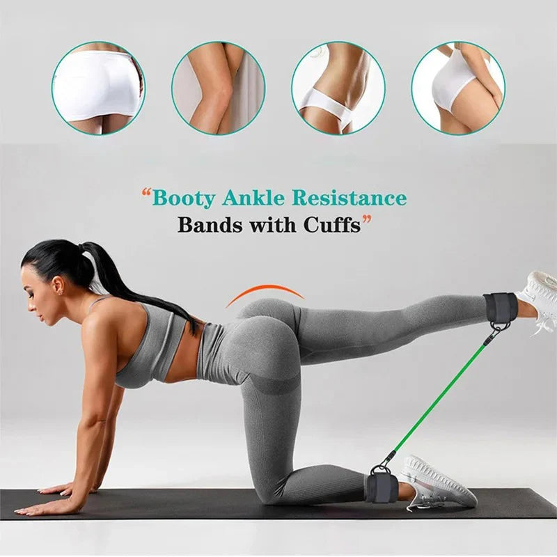 Ankle Straps Resistance Bands Yoga Home Gym Elastic Gum Strength Training Workout Expander Pilates Crossfit Women Weight Sports