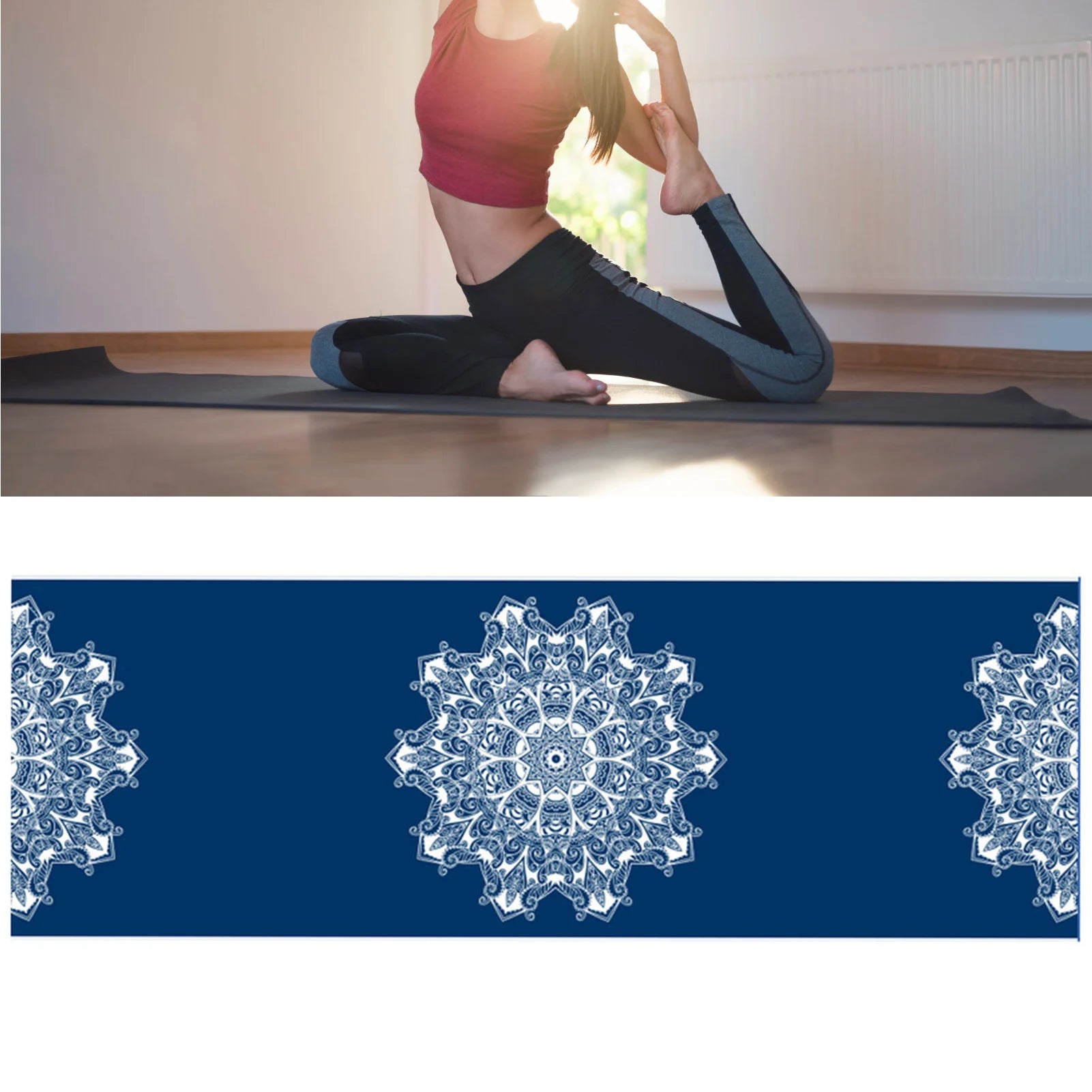 Double-faced Velvet Workout Yoga Mat Comfortable Soft Portable Yoga Towel for Tiles Cement and Even Grass