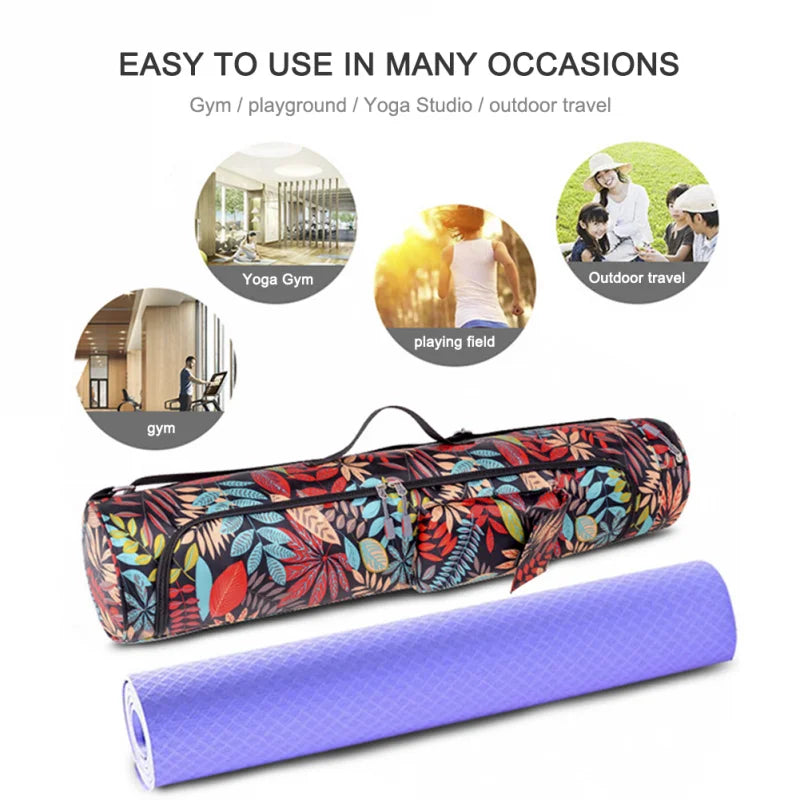 Printed Yoga Bag Yoga Mat Bag Men Women Sports Mat Bag Pilates Mat Backpack Fitness Dance Gym Mat Cover Sports Backpack Hot Sale