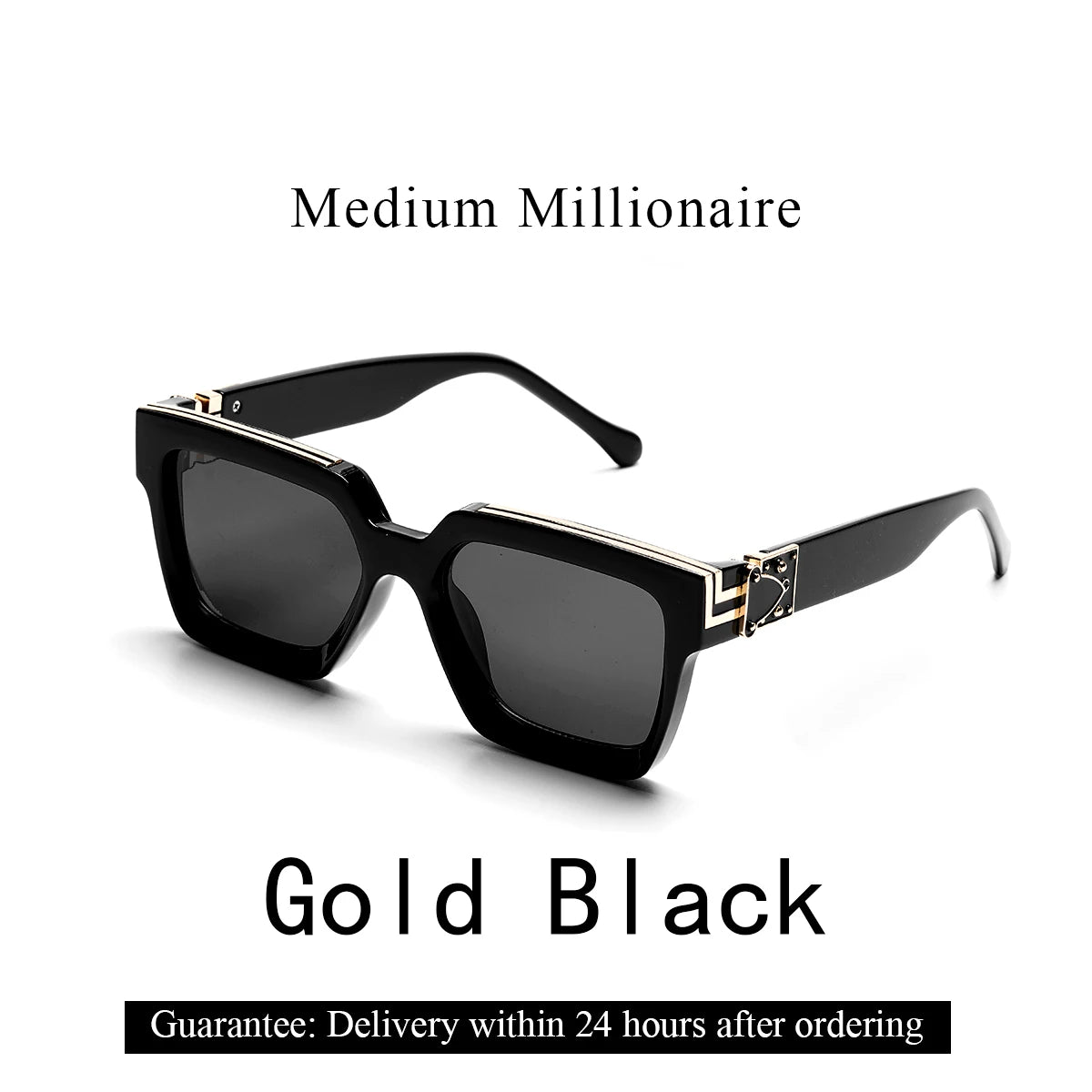 Cat Shop Boys - Ruiao Retro Black Millionaire Shades Luxury Sunglasses 2024 For Men Designer Famous Brand Square Sun Glasses Man Women Sunglass