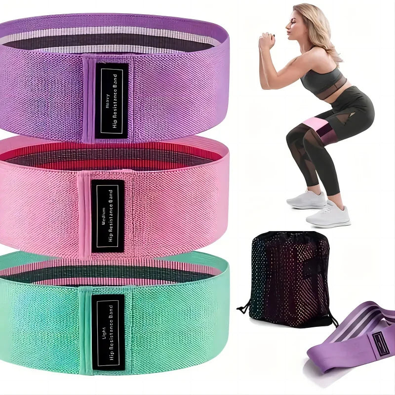 1/3 Pcs Squat Yoga Resistance Band Cotton Hip Ring Exercise Squats Trainer Elastic Belt Tension Yogas Sport Pilate Fitness Bands