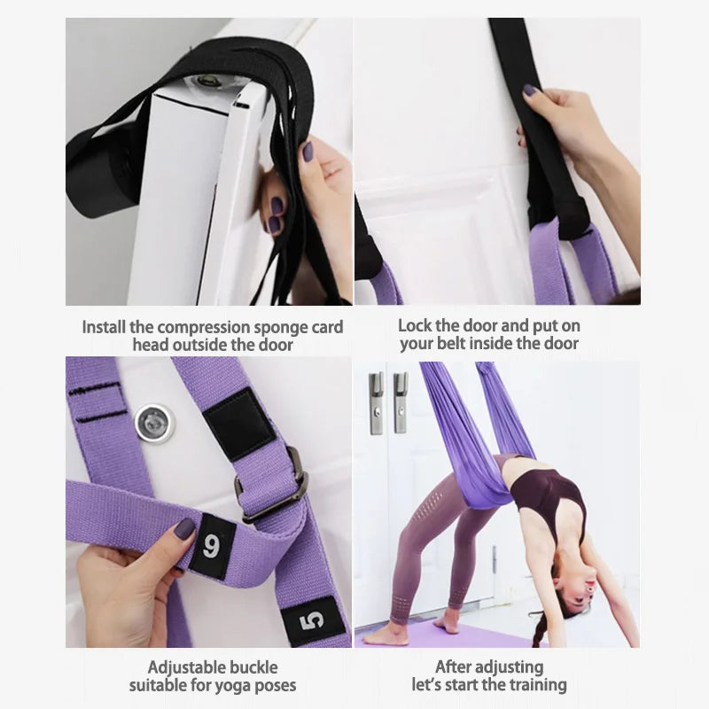 Aerial Yoga Hammock Swing Door Reverse Rope Stretch Belt Flexibility Stretch Leg Stretch Belt Ballet Dance Gymnastics Coach