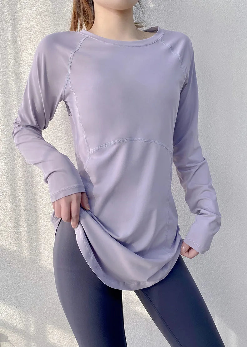 Long Sleeve Yoga Clothes Women 2024 Sportswear Woman Gym Running Blouses Shirts Sports Tops Fitness T-shirt Gym Clothing Workout