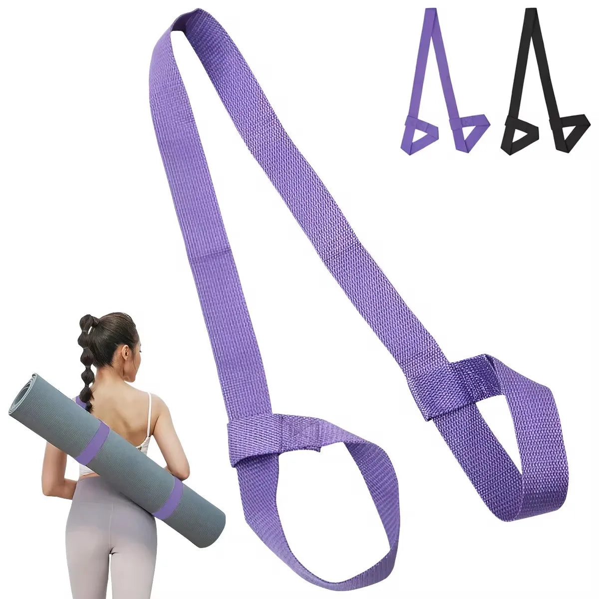 Adjustable Yoga Mat Belts Yoga Mat Shoulder Carrier Yoga Straps Exercise Stretch Yoga Belts Fitness Gym Sports Rope 165cm*3.8cm