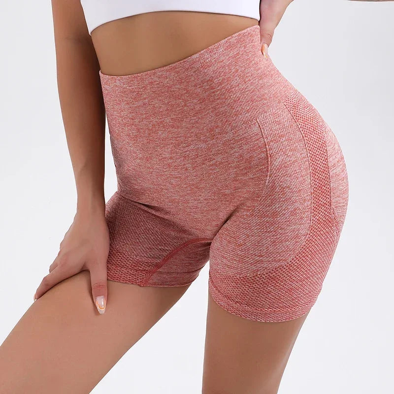 Women Yoga Shorts High Waist Butt Lifting Workout Fitness Tights Tummy Control Gym Running Stretched Pants Casual Sportswear