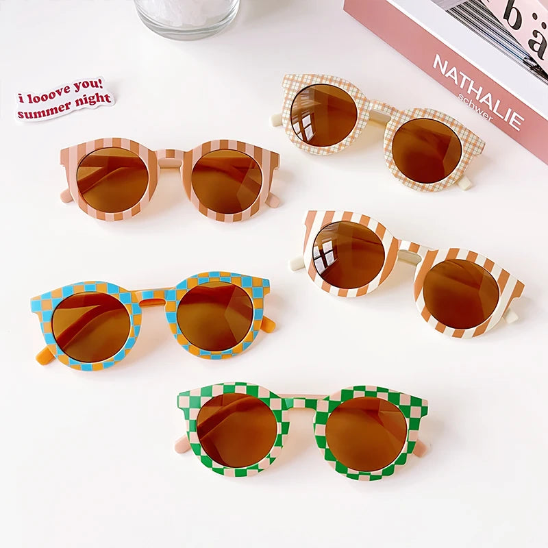 Cat Shop Boys - New Children Vintage Frosted Round Outdoor Sun Protection Sunglasses Baby Girls Acrylic UV400 Sunglasses Kids Fashion Glasses