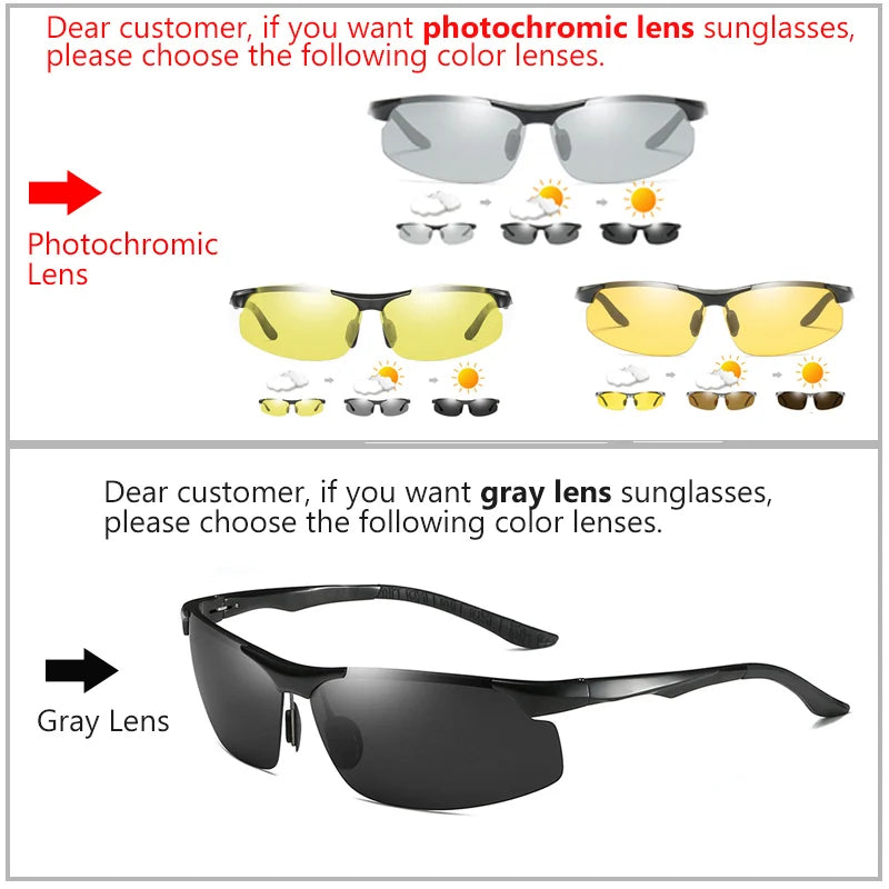 Cat Shop Boys - Aluminum HD Polarized Photochromic Sunglasses Men Driving Sun Glasses Male Outdoor Sport Eyewear Anti - UV oculos de sol masculino