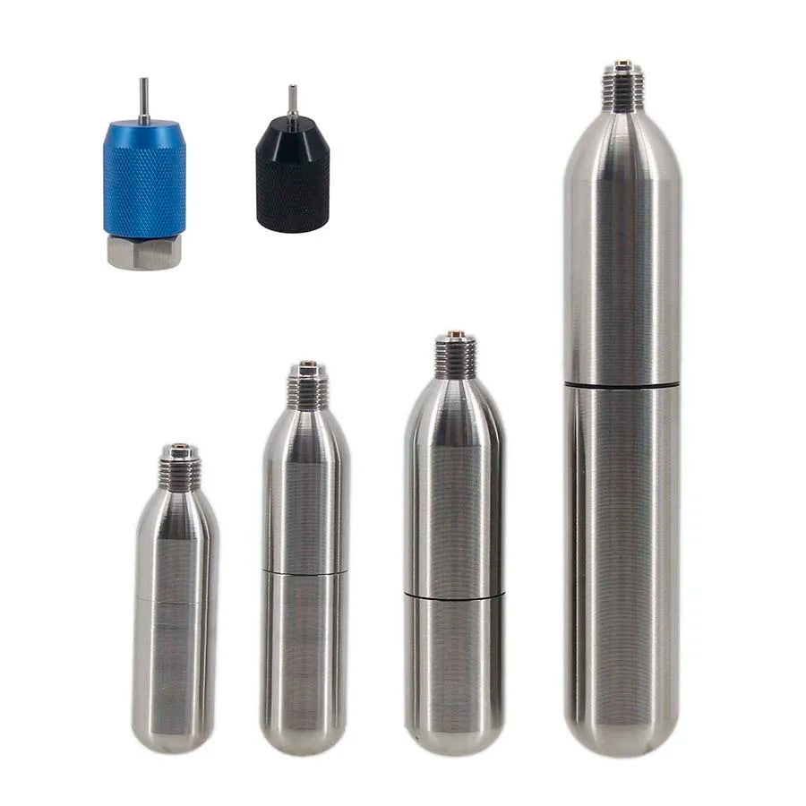 Refillable Co2 Cartridge SS304 3/8-24UNF Thread Co2 Dispensing Accessory for Cocktails, Seltzers, Carbonated Growlers Beer Keg