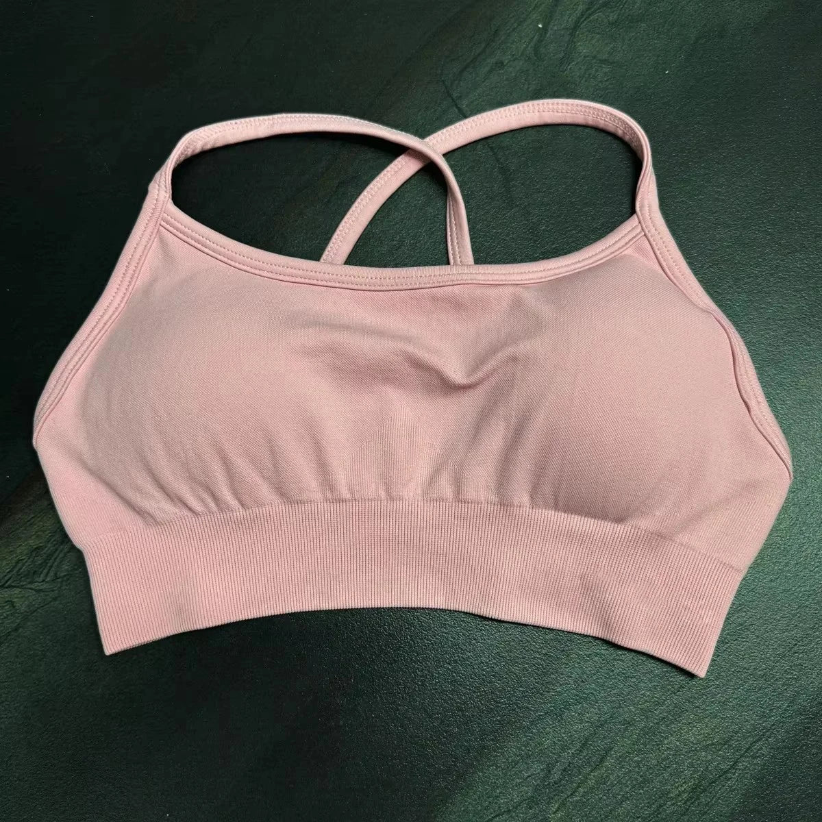 Dynamic Backless Sports Bra Women Seamless Yoga Top Bra Medium Support Padded Gym Crop Top Stretchy Fitness Sports Top