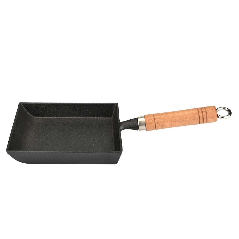 Egg Pan Frying Pan Tamagoyaki Mini Frying Pan Iron Omelette Pot Tamagoyaki Wooden Handle Tamagoyaki Pot Omelette Pan