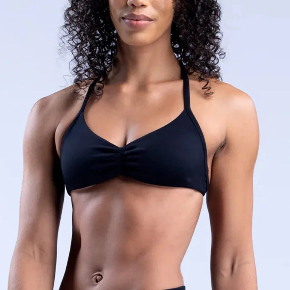 NCLAGEN Impact Strappy Bra Gym Top Women High Support Impact Thin Strap Halter Sports Seamless Bras Scrunch Workout Yoga Tank