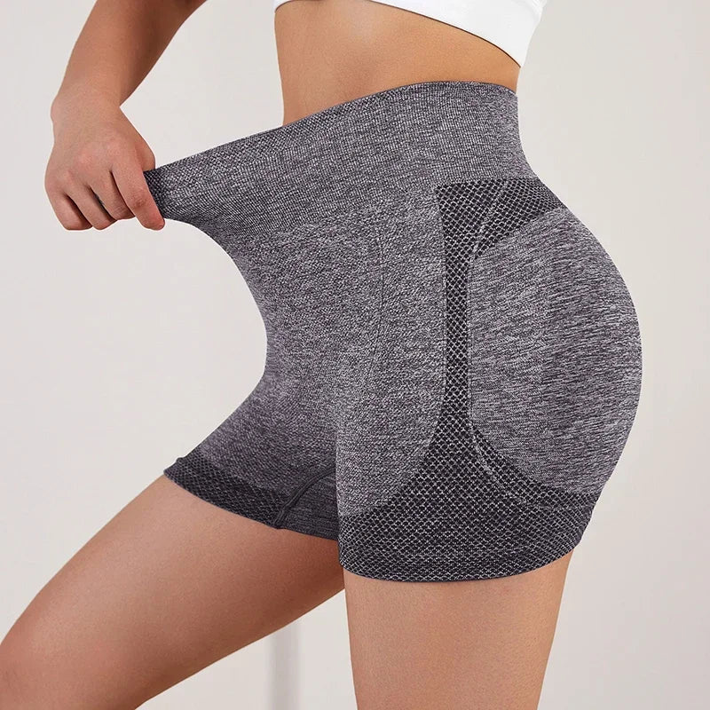 Women Yoga Shorts High Waist Butt Lifting Workout Fitness Tights Tummy Control Gym Running Stretched Pants Casual Sportswear