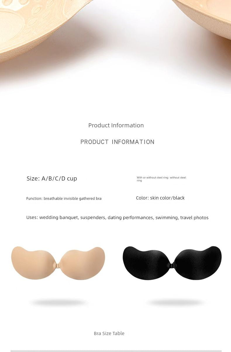 Cat Shop Boys - Chest Paste Women's Wedding Dress Silicone Invisible Big Chest Summer Thin Breathable Strap Small Size Thickened Gathered Sweat - Proof Breast Pad