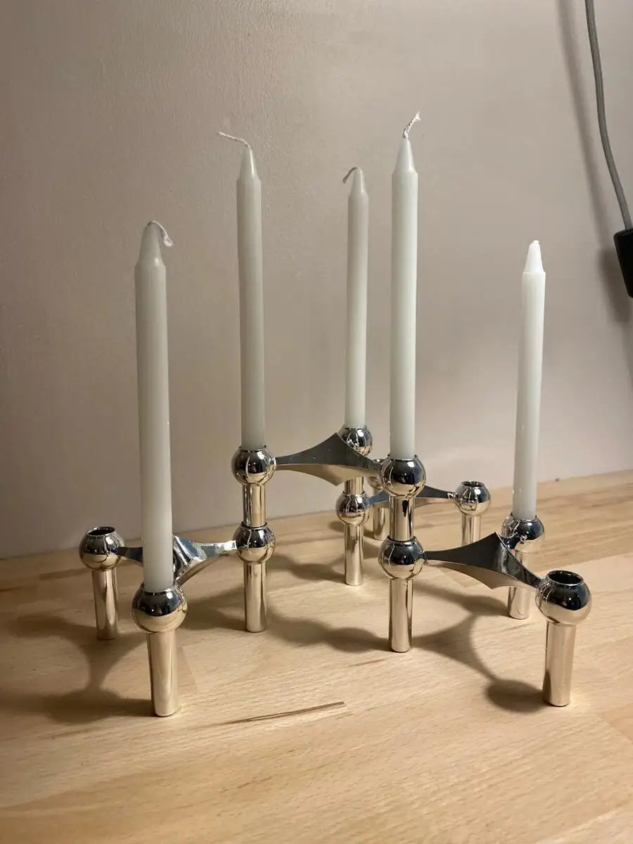 Metal Candle Holder Nordic Molecular Structure Gold Candlestick Centerpiece Living Room Decoration Gift Home Decore Candelabra