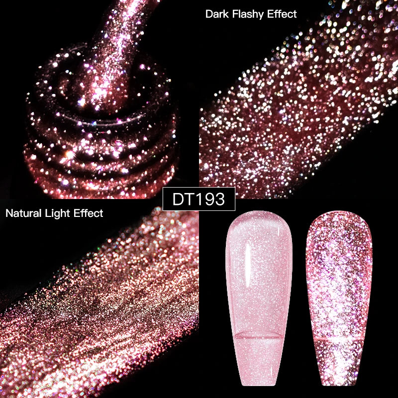 MEET ACROSS 7ml Snowflake White Gel Nail Polish Glitter Snow Sequin Soak Off UV Gel Nail Art Manicure DIY Nail Supplies Varnish