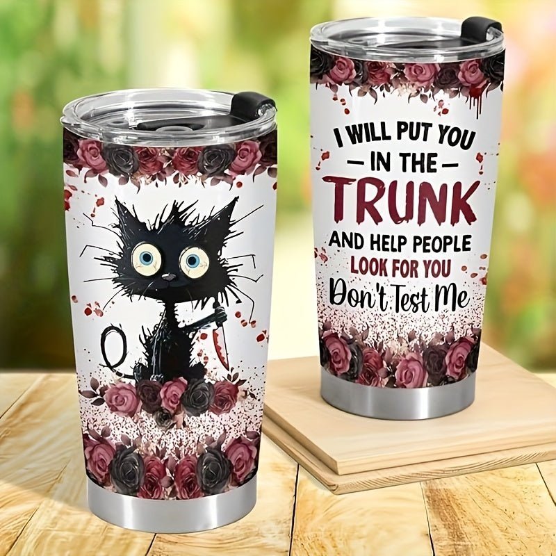 Cat Shop Boys - A Personalized Insulated Cup, Gifts For Halloween, Crazy Cat Tumbler With Lid 20 Oz Stainless Steel, I Will Put You Cat Mug, Horror Drinking Cup, Cat Gifts For Cat Lovers