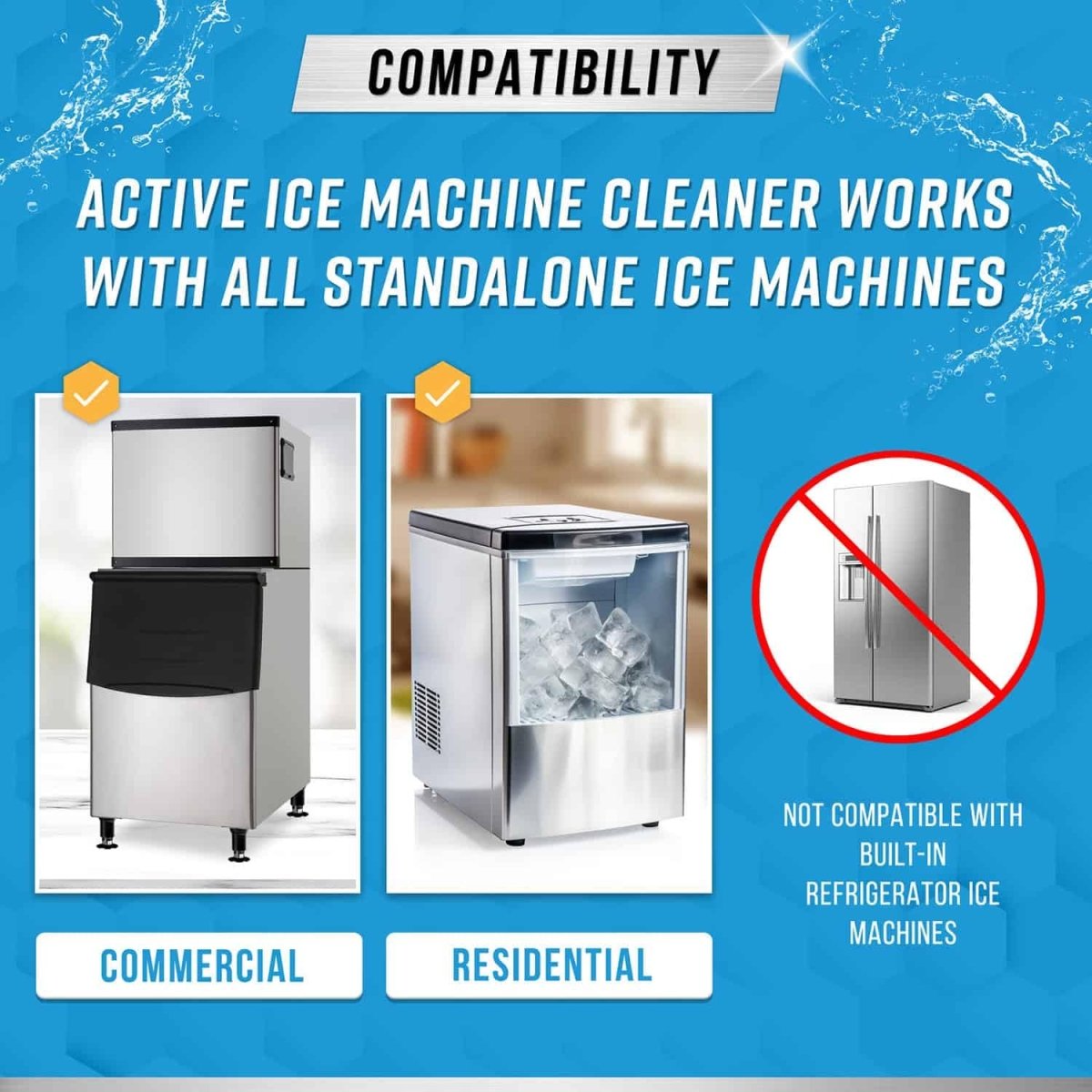 Cat Shop Boys - ACTIVE Ice Machine Cleaner Maker Descaler - 24 Clean Tablets Compatible with Frigidaire, Opal, GE Profile, Kitchenaid, Nickel Safe Scale Remover for Countertop, Nugget Ice Makers - Bulk 1 Year Supply