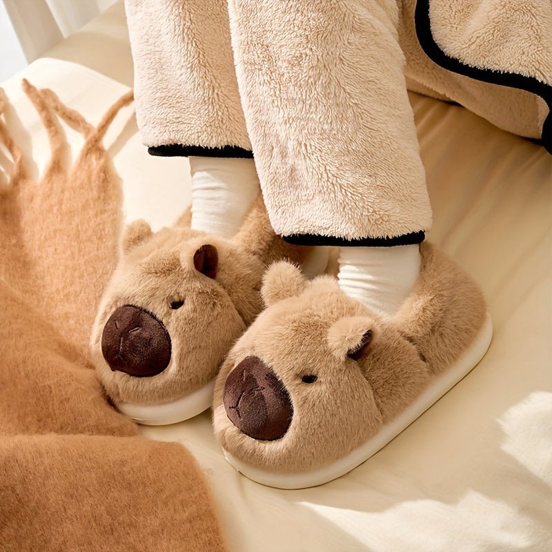 Cat Shop Boys - Adorable Animal Capibara Plush Slippers, Women's Home Anti - slip Warm Slippers