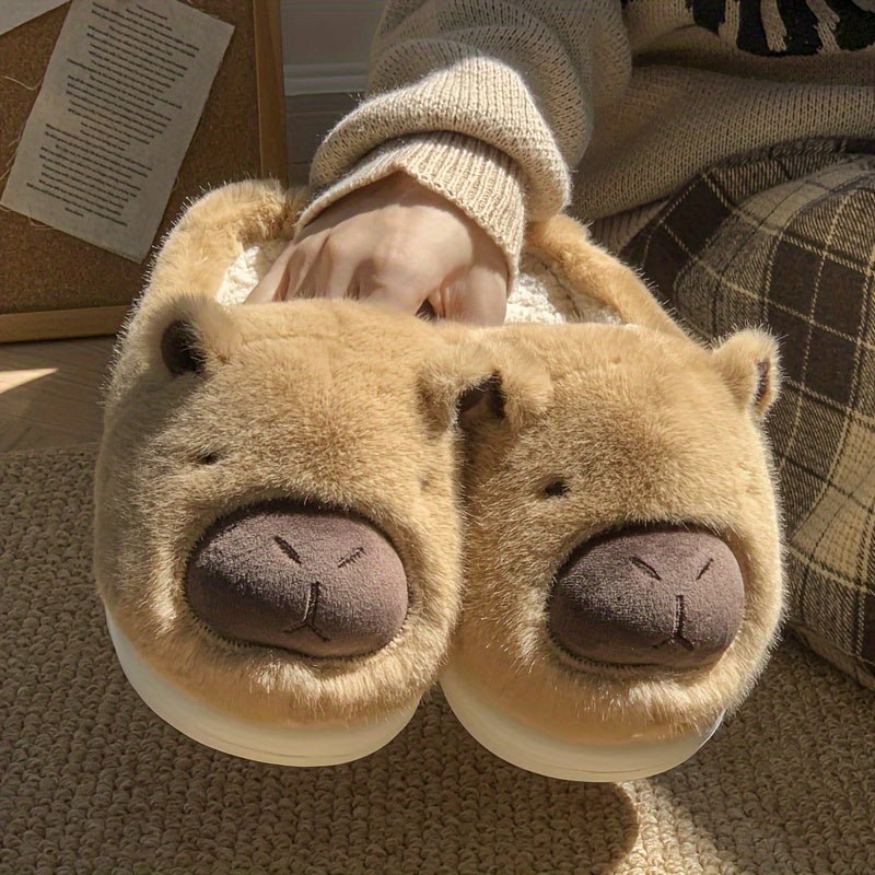 Cat Shop Boys - Adorable Animal Capibara Plush Slippers, Women's Home Anti - slip Warm Slippers