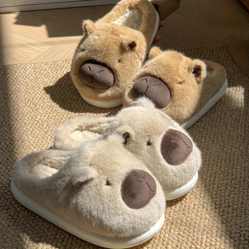 Cat Shop Boys - Adorable Animal Capibara Plush Slippers, Women's Home Anti - slip Warm Slippers