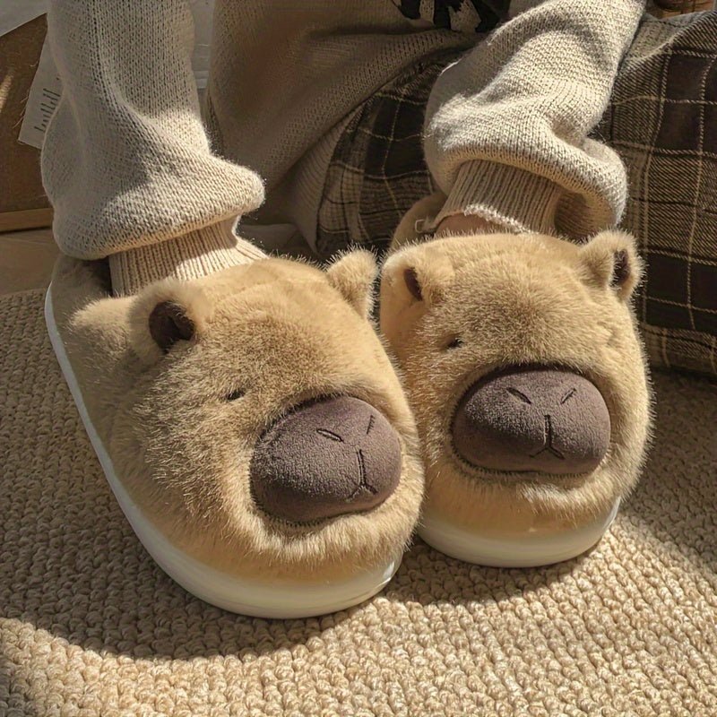 Cat Shop Boys - Adorable Animal Capibara Plush Slippers, Women's Home Anti - slip Warm Slippers