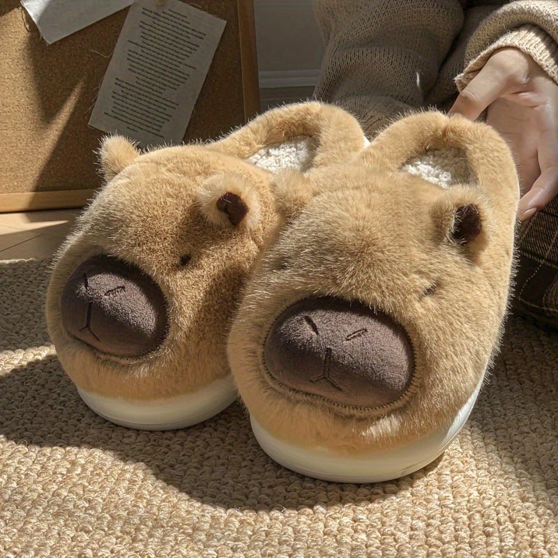 Cat Shop Boys - Adorable Animal Capibara Plush Slippers, Women's Home Anti - slip Warm Slippers