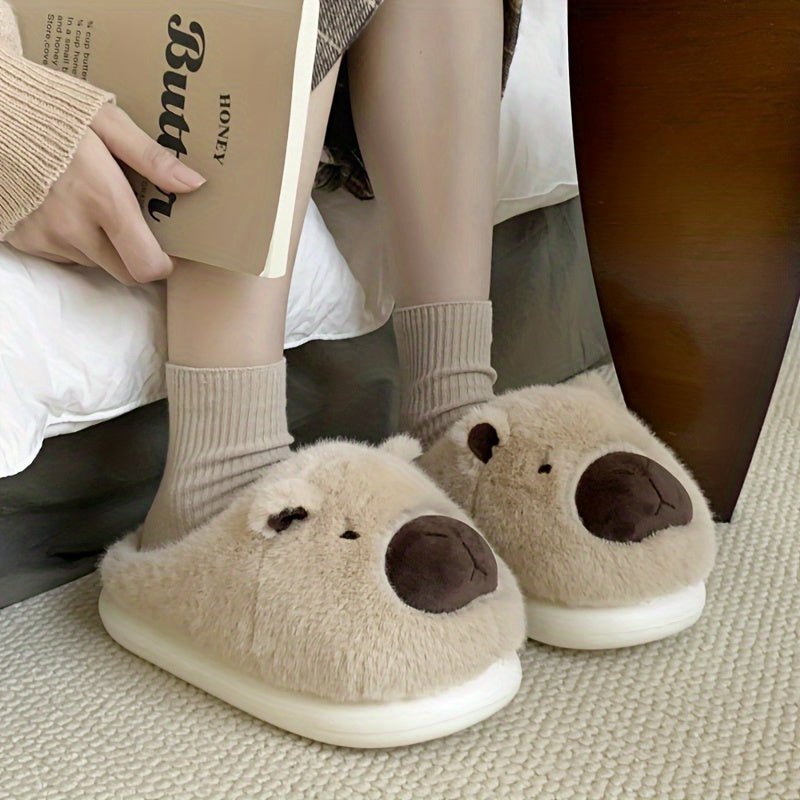 Cat Shop Boys - Adorable Animal Capibara Plush Slippers, Women's Home Anti - slip Warm Slippers