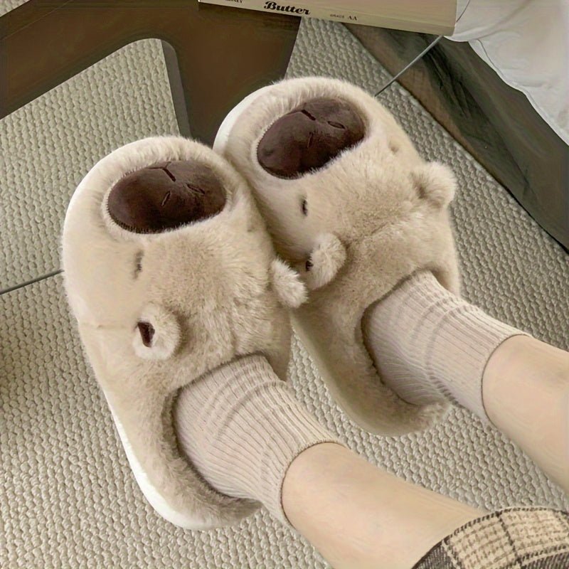 Cat Shop Boys - Adorable Animal Capibara Plush Slippers, Women's Home Anti - slip Warm Slippers