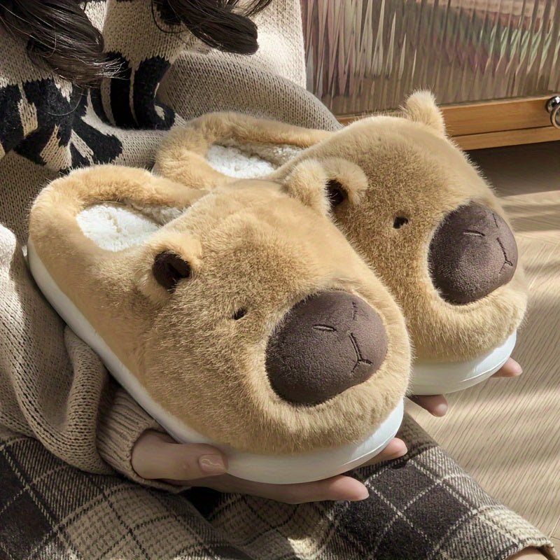 Cat Shop Boys - Adorable Animal Capibara Plush Slippers, Women's Home Anti - slip Warm Slippers