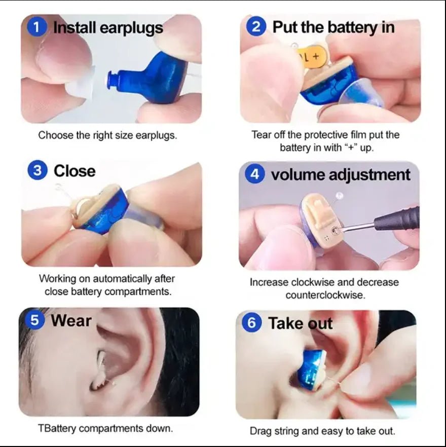 Cat Shop Boys - Advanced CIC Invisible Digital Hearing Aid - Clear, Invisible and Powerful Mini Wireless Hearing Aid for Elderly Deafness