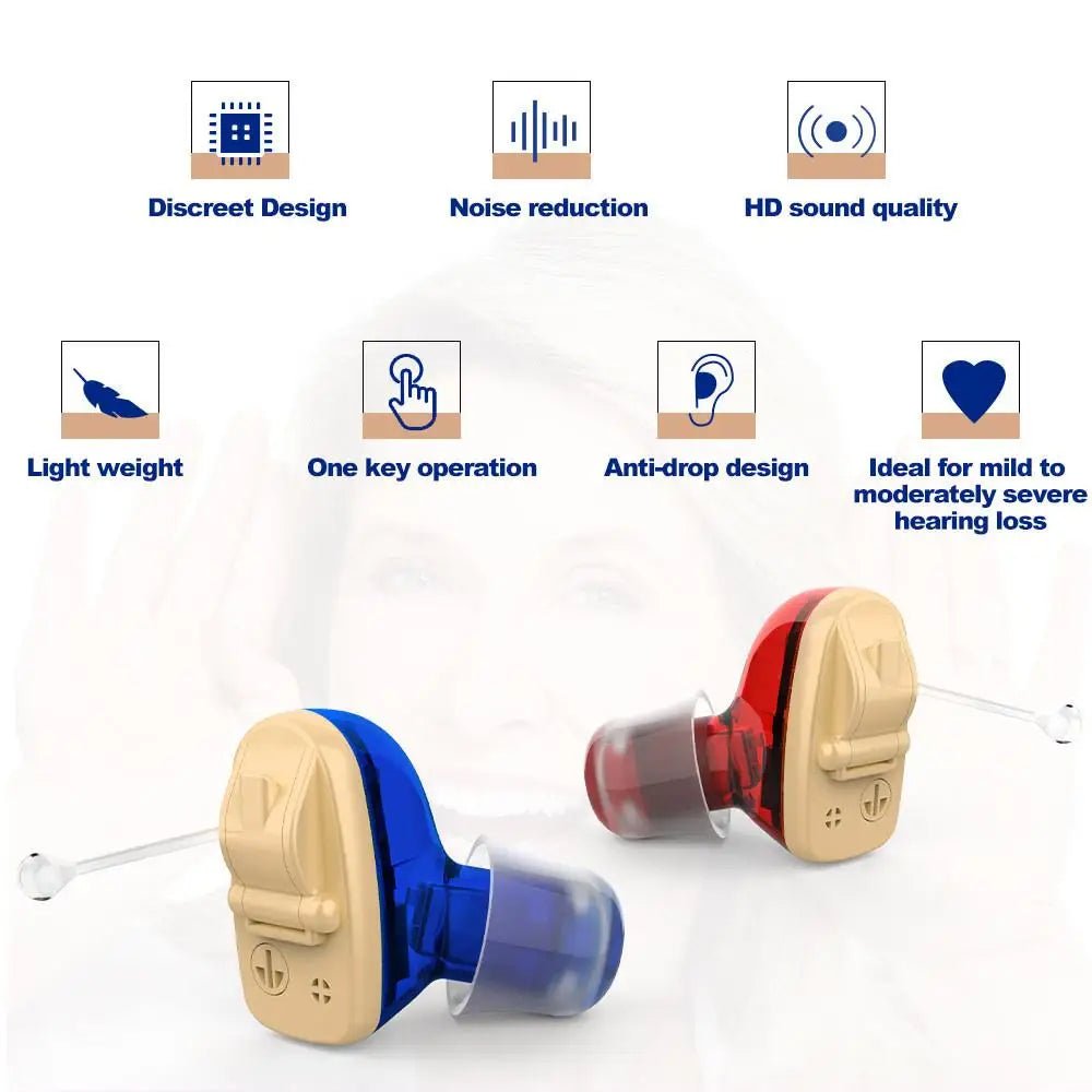 Cat Shop Boys - Advanced CIC Invisible Digital Hearing Aid - Clear, Invisible and Powerful Mini Wireless Hearing Aid for Elderly Deafness