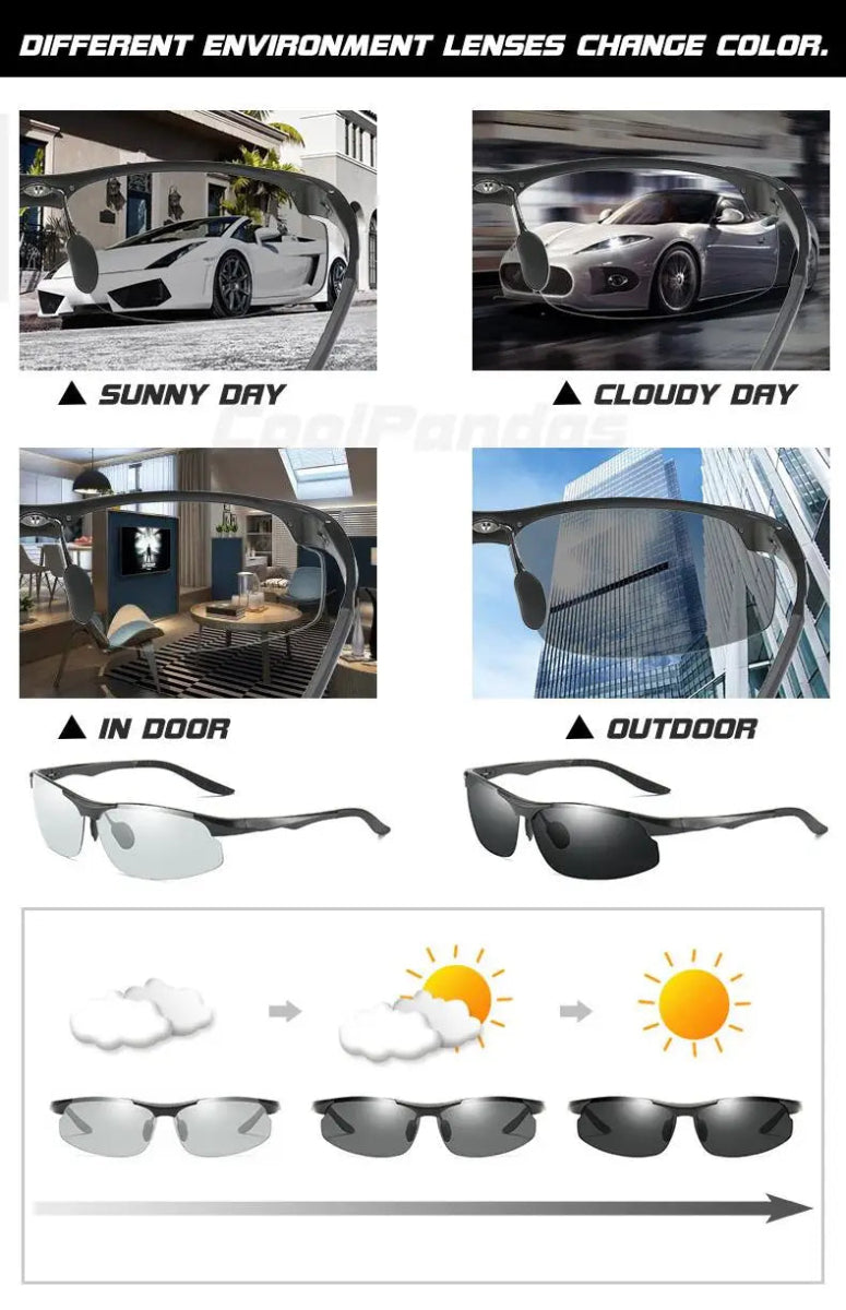 Cat Shop Boys - Aluminum HD Polarized Photochromic Sunglasses Men Driving Sun Glasses Male Outdoor Sport Eyewear Anti - UV oculos de sol masculino