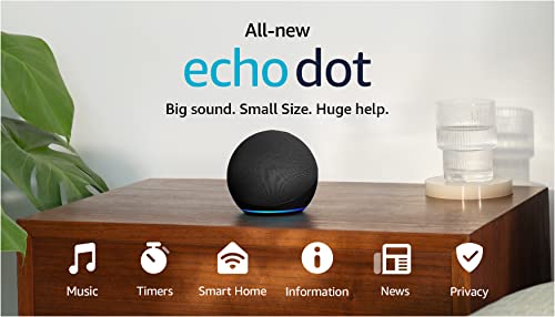 Cat Shop Boys - Amazon Echo Dot (newest model), With bigger vibrant sound, helpful routines and Alexa, Charcoal