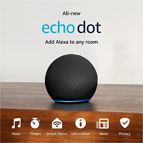 Cat Shop Boys - Amazon Echo Dot (newest model), With bigger vibrant sound, helpful routines and Alexa, Charcoal