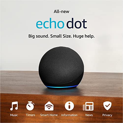 Cat Shop Boys - Amazon Echo Dot (newest model), With bigger vibrant sound, helpful routines and Alexa, Charcoal